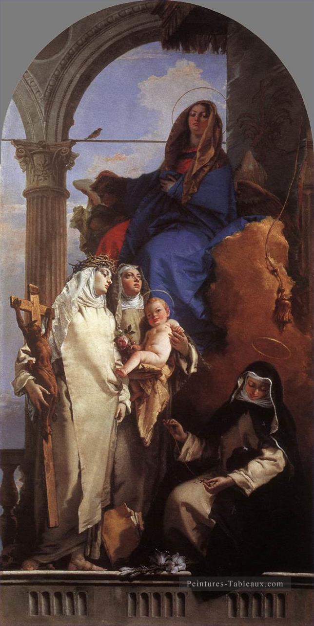 La vierge apparaissant aux saints dominicains Giovanni Battista Tiepolo Peintures à l'huile
